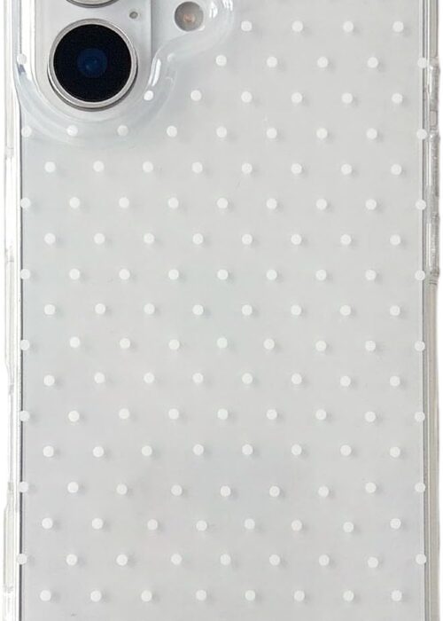 Cute Phone Case for iPhone 16 Case Polka Dot Fashion Aesthetic Design for Women Girls, Slim TPU Shockproof Protective Phone Cover for iPhone 16 - Clear