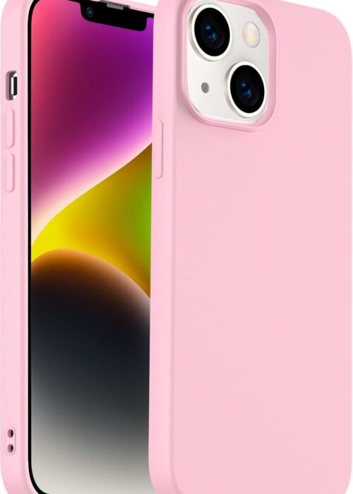 Designed for iPhone 14 Plus Case, Silicone Ultra Slim Shockproof Phone Case with Soft Anti-Scratch Microfiber Lining, [Enhanced Camera Protection] 6.7 inch (Pink)