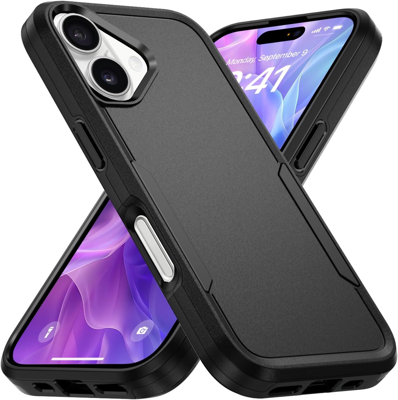 Designed for iPhone 17 Case, Dual Layer Heavy Duty Shockproof Protective Phone Cases Cover, Military Grade Drop Protection, Black