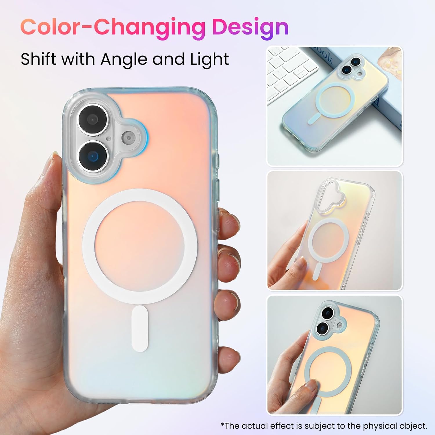 Compatible with iPhone 17 Case 6.3", Electroplated Iridescent Gradient Cover, Compatible with , Slim Rainbow Phone Case – Sunset Red - Image 2