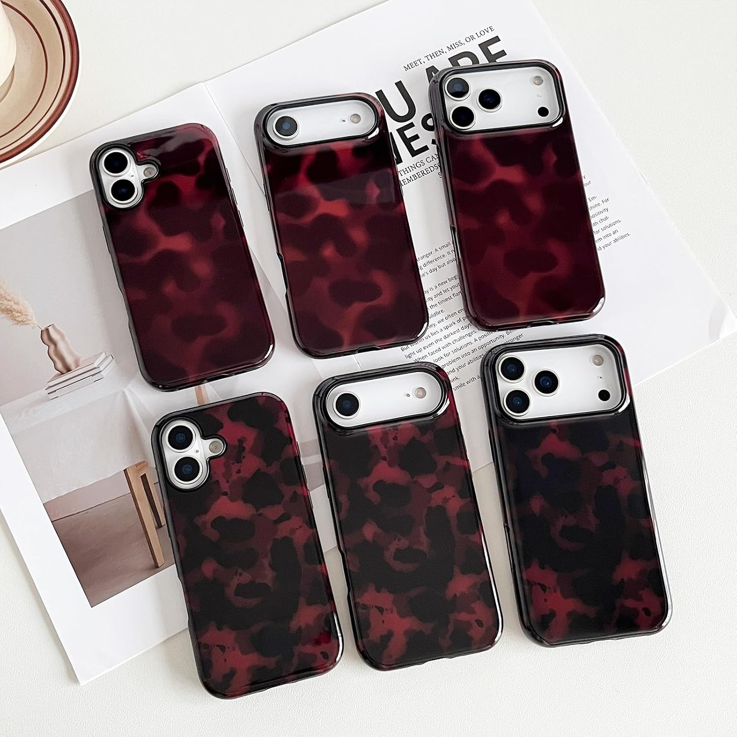 Compatible with iPhone 17 Case, Chic Amber Tortoise Shell Brown Print Leopard, Soft TPU and Hard Back Shockproof Phone Case for iPhone 17 6.3 inch, Color B - Image 2